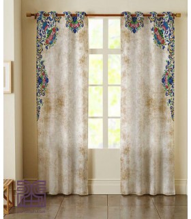پرده کتان چاپی هازان طرح کنار ترمه کد K1-211