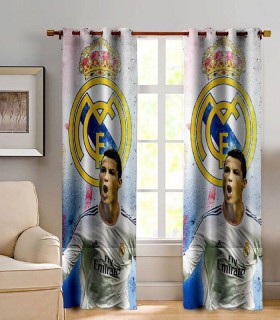 پرده کتان چاپی هازان طرح رونالدو کد K1-225