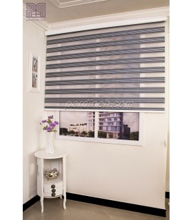 پرده زبرا پلیسه رنگ سرمه ای کد Z1-122