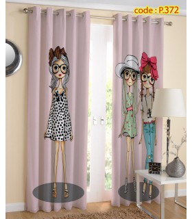 پرده پانچ چاپی هازان طرح دخترانه فانتزی کد k1-286