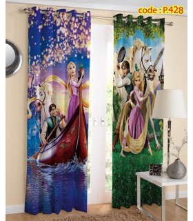 پرده پانچ چاپی هازان طرح گیسو کمند 2 کد k1-312