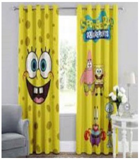 پرده پانچ چاپی هازان طرح باب اسفنجی کد k1-307