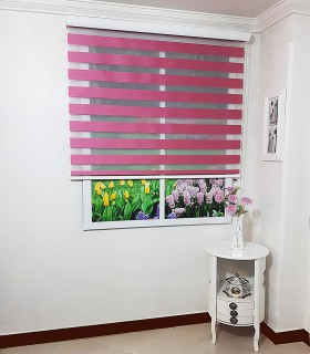 پرده زبرا ساده رنگ صورتی کد Z1-126