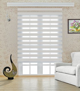 پرده زبرا ساده رنگ سفید کد Z1-127