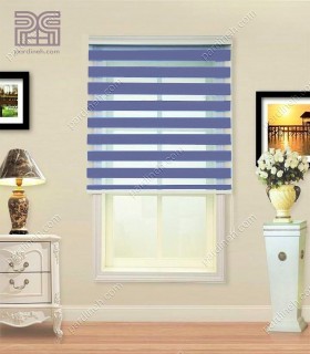 پرده زبرا ساده رنگ آبی کاربنی کد Z1-140