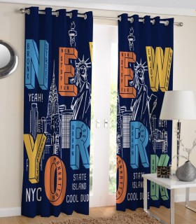 پرده چاپی هازان طرح انیمیشن نیویورک کد K1-341