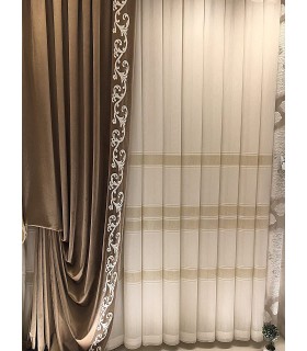 پرده کتان ژور دار کد K-401